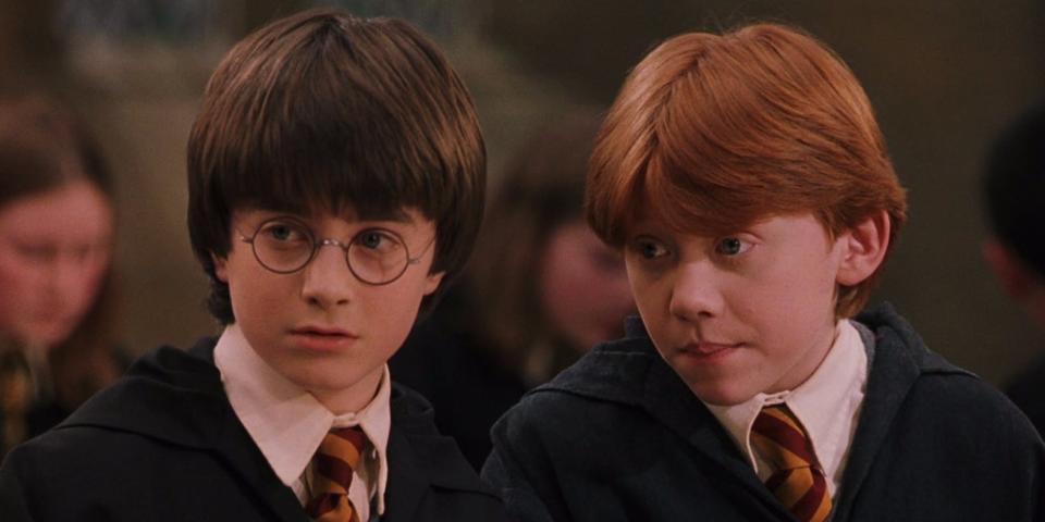 Harry Potter and Ron Weasley serious Harry Potter Sorcerer's Stone