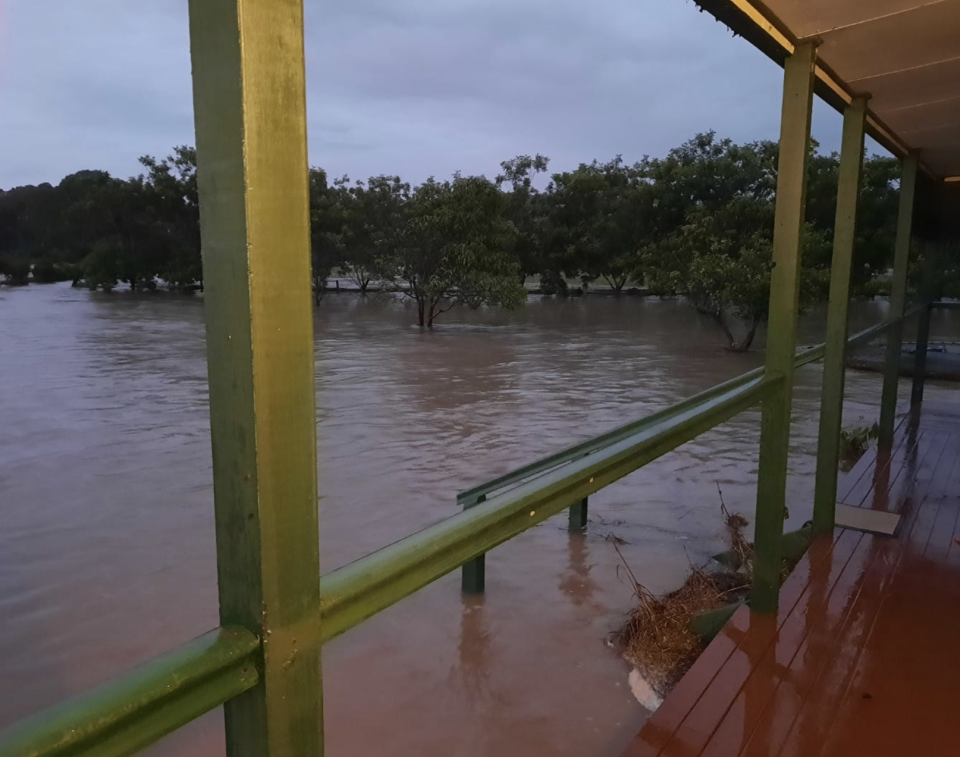 Corindi Park Drive has been inundated with water. Source: Facebook