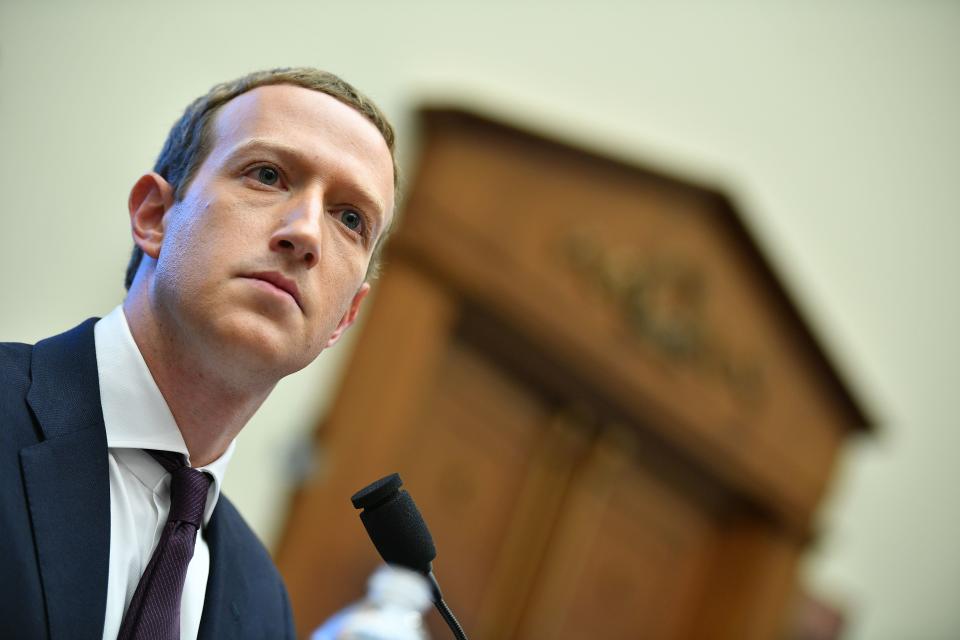 Facebook Chairman and CEO Mark Zuckerberg testifies before the House Financial Services Committee on 