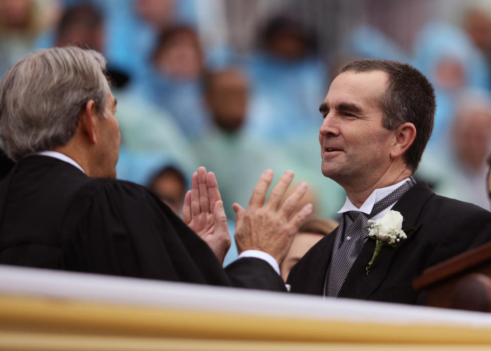Ralph Northam is sworn is as lieutenant governor on Saturday, Jan. 11, 2014 in Richmond, Va. (AP Photo/The Virginian-Pilot, Steve Earley) MAGS OUT