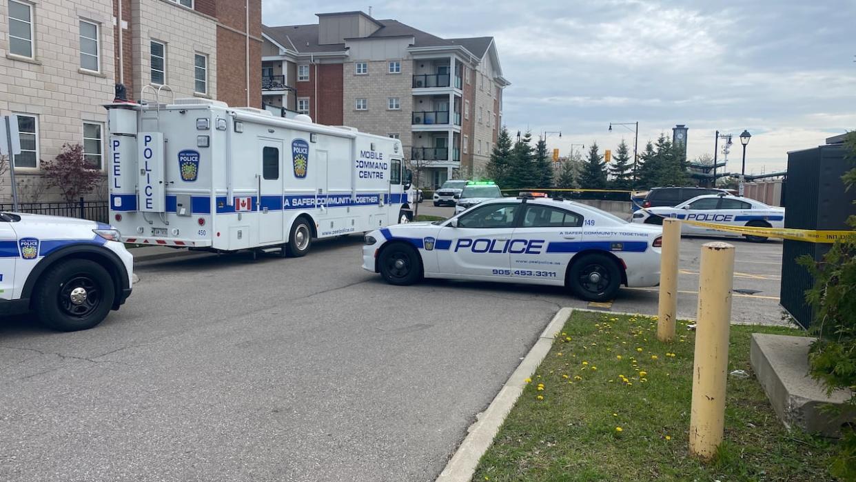 Police say the incident occurred just after 8:30 a.m. when they received a call from a resident of the Baycliffe Crescent and Crossbill Road area, which is near the Mount Pleasant GO station.   (Paul Smith/CBC - image credit)