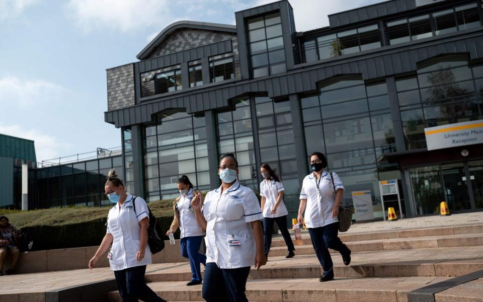 Student nurses at the University of Bolton - Oli Scarff/AFP