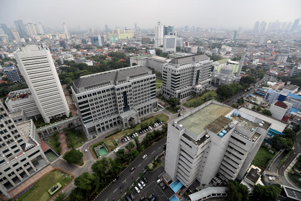 A general view of Jakarta, Indonesia. The president proposed to set up the new capital city in Borneo as Jakarta struggles with bad traffic and pollution. It's also sinking.