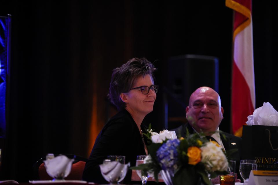 Teacher of the Year finalist Martina Anderson during Richmond County's Teacher of the Year awards at the Augusta Marriott on Thursday, Oct. 6, 2022. Anderson is a media specialist at McBean Elementary School.