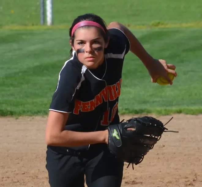 Lindsay Cossey was a dominating pitcher for the Fennville softball team.