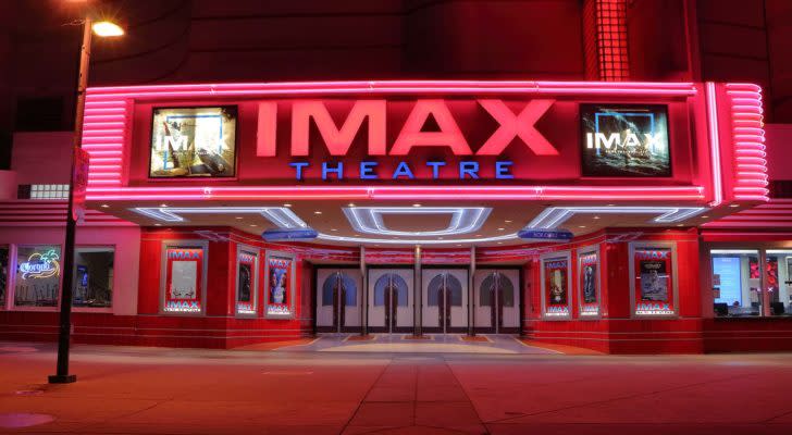 the exterior of an Imax theater