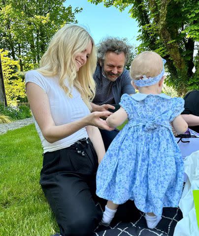 <p>Anna Lundberg Instagram</p> Anna Lundberg and Michael Sheen with their daughter, Mabli.