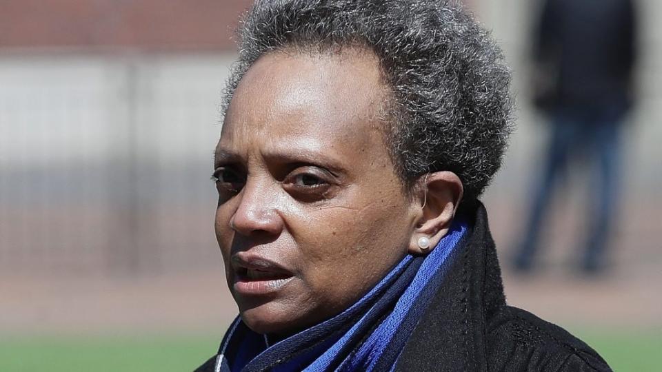 Chicago Mayor Lori Lightfoot is reportedly under fire for spending over $280 million in federal COVID-19 relief funds on personnel costs for the Chicago Police Department. (Photo by Jonathan Daniel/Getty Images)