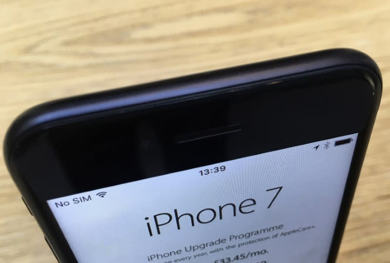 Apple’s iPhone 7 uses and LED display, but the iPhone 8 is expected to come with a more vibrant OLED panel. (Reuters/Stefan Wermuth)