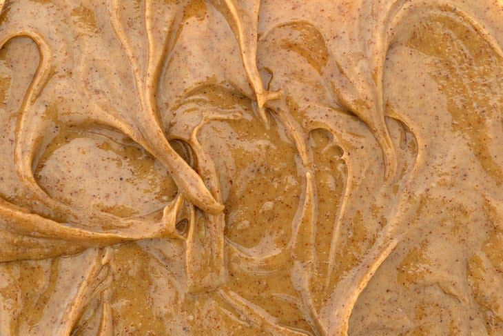 close-up of almond butter