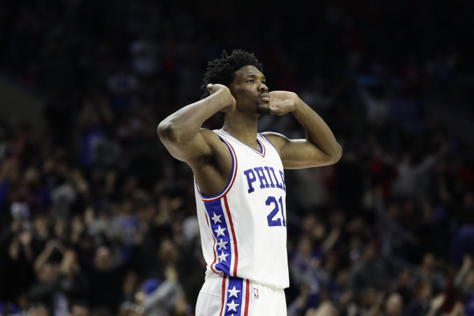 Joel Embiid is just waiting to hear that he’s been cleared to return. (AP)