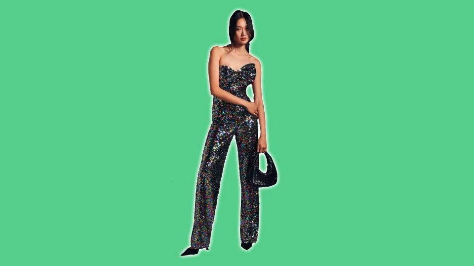 Add some serious sparkle to your wardrobe with this chic jumpsuit from Anthropologie.