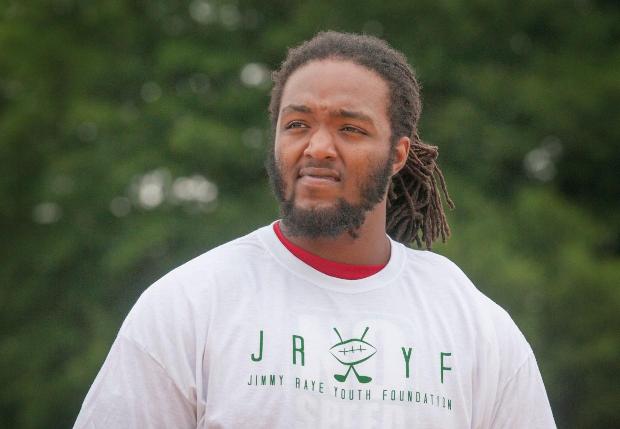 Xavier Nixon was on hand during the Jimmy Raye Youth Foundation Football Camp in June 2014 at E.E. Smith High School.