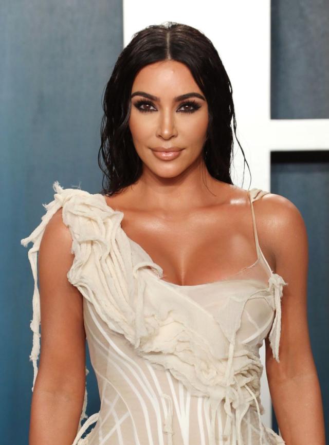 Kim Kardashian's black faceless full-body suit has a Kanye West