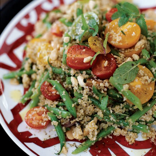 Harissa-Spiced Salmon with Israeli Couscous Recipe - Justin Chapple