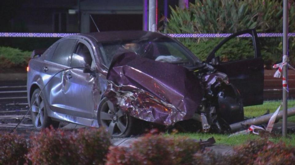 The driver of the Holden and his passenger were uninjured. Picture: 9 News
