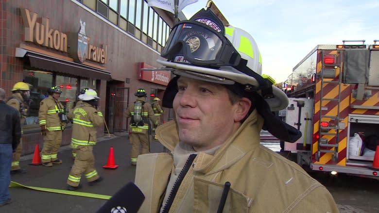 Fire at Yukon Travel closes Main Street in downtown Whitehorse