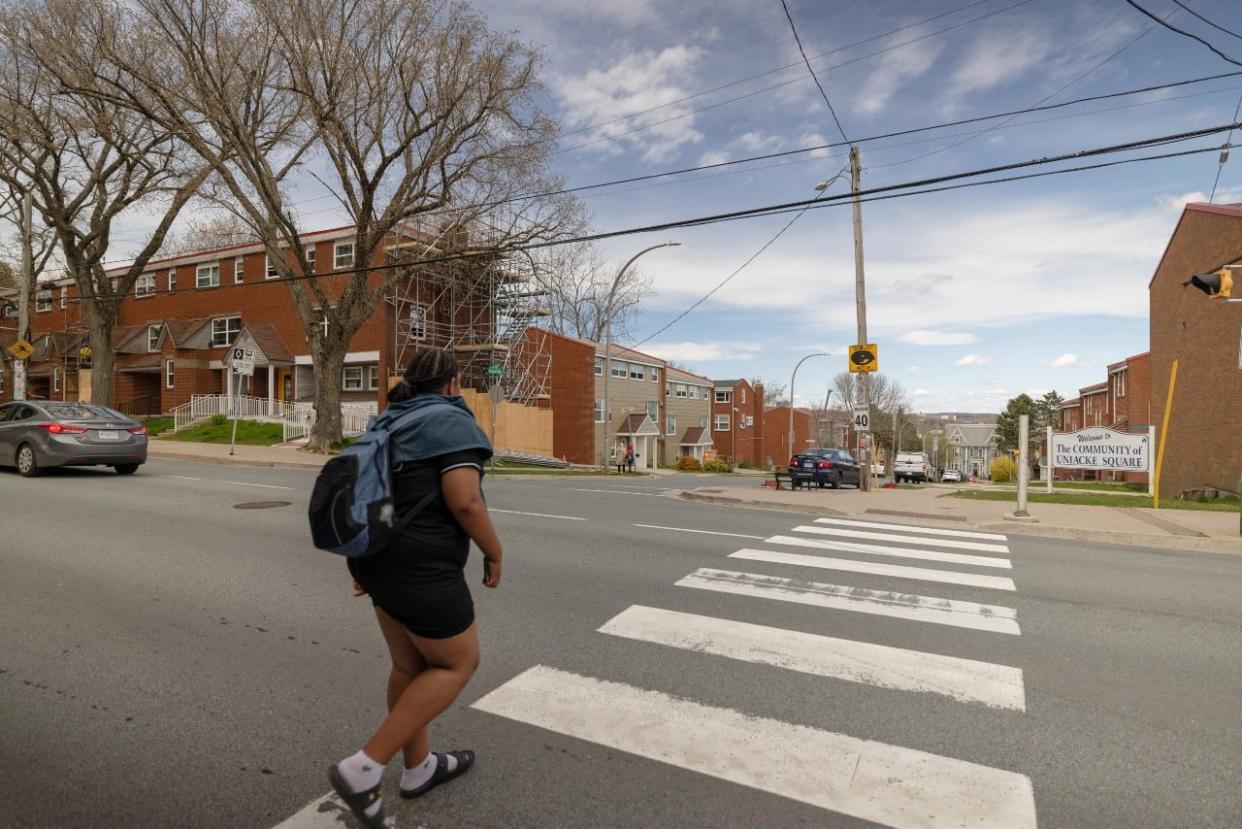 Gentrification in the Nort End of Halifax has seen new apartments and high rents alongside public housing developments like Uniacke Square on Gottingen Street (Rob Short/CBC - image credit)