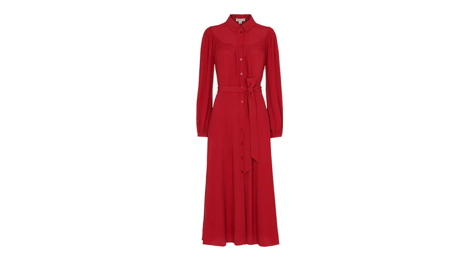 Whistles Smocked Yoke Shirt Dress