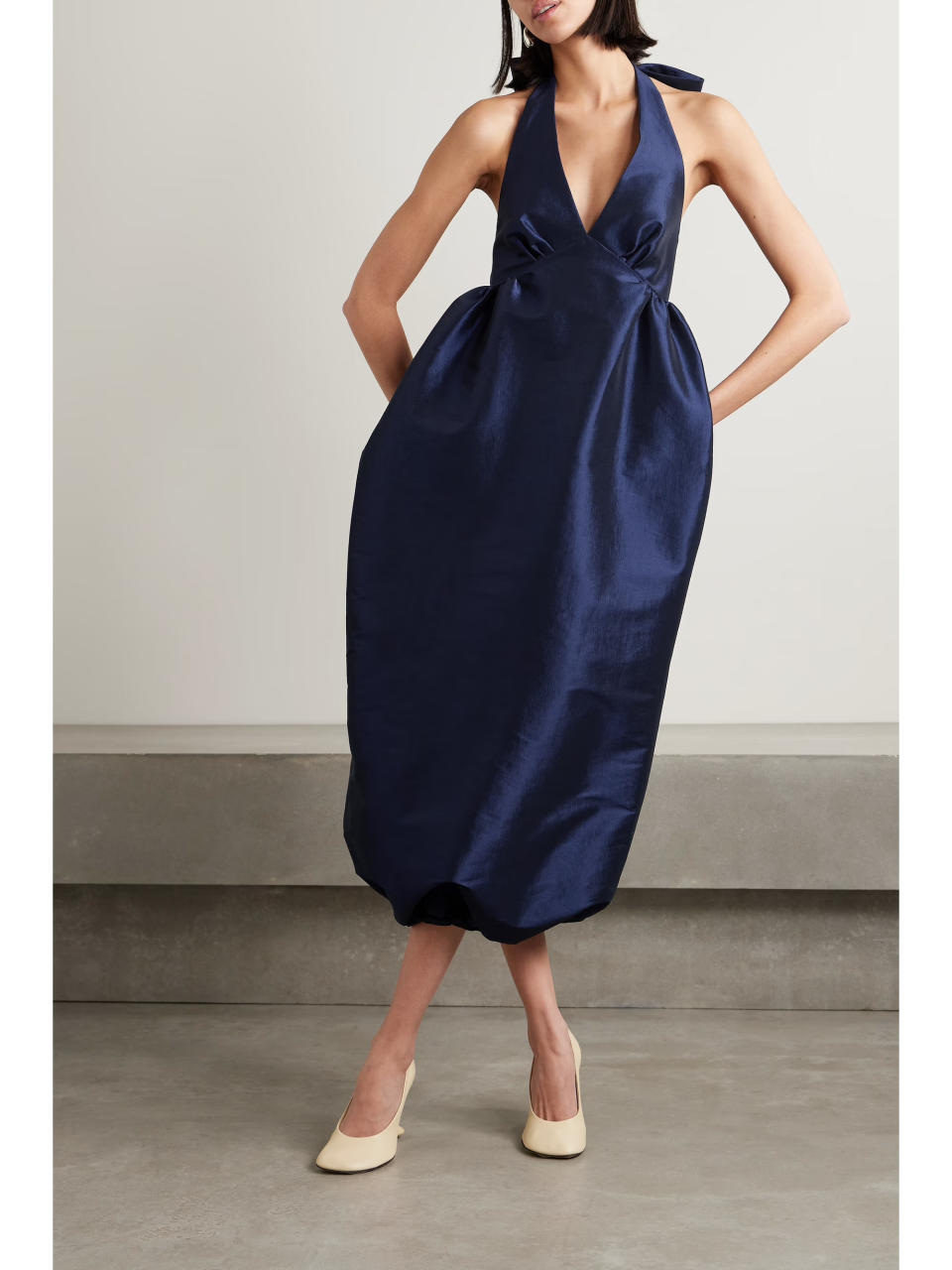 KIKA VARGAS
+ NET SUSTAIN Ivy taffeta halterneck midi dress