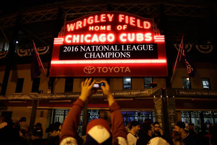 Cubs fans are celebrating the team's first World Series appearance since 1945. (Getty Images/Jamie Squire)