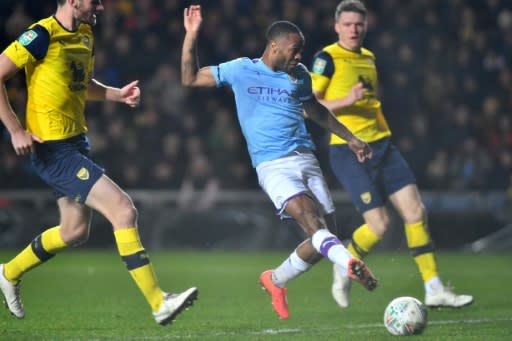 Raheem Sterling scored twice as Manchester City beat Oxford 3-1 to reach the League Cup semi-finals