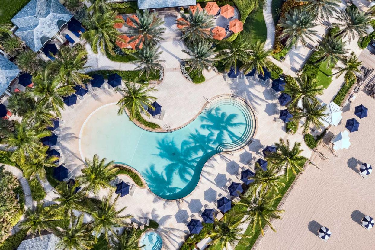 Aerial view of adult pool at The Breakers Palm Beach