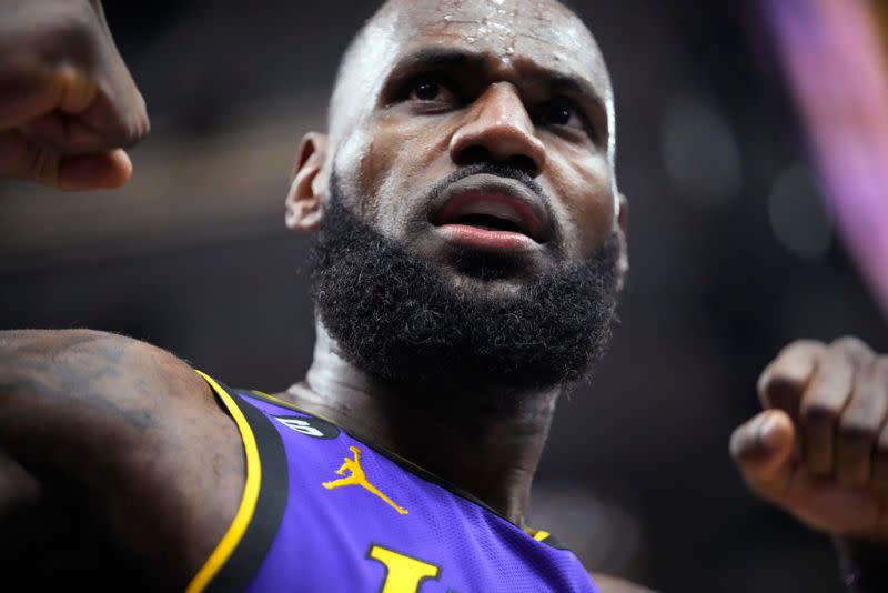 ▲當家球星LeBron James攻下37分，帶領湖人贏下關鍵一戰。（圖／美聯社／達志影像）