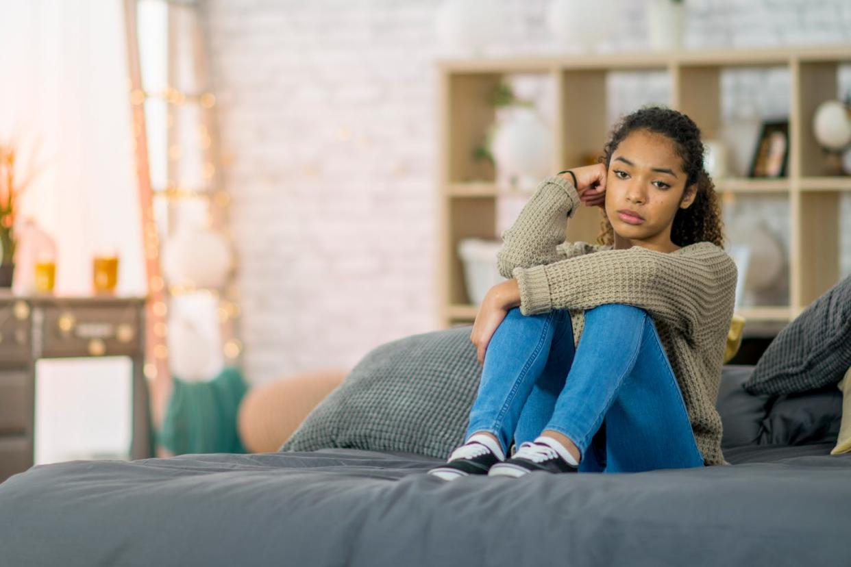 <span class="caption">The link between antidepressant use and increases in suicidal thoughts or behaviors among treated youth is unproven.</span> <span class="attribution"><a class="link " href="https://www.gettyimages.com/detail/photo/having-a-bad-day-royalty-free-image/640139784?adppopup=true" rel="nofollow noopener" target="_blank" data-ylk="slk:FatCamera/E+ via Getty Images;elm:context_link;itc:0;sec:content-canvas">FatCamera/E+ via Getty Images</a></span>