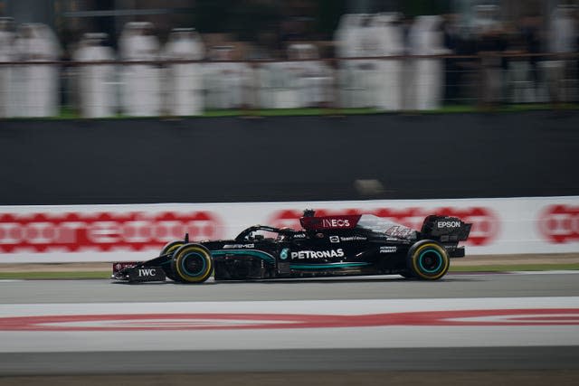 Lewis Hamilton races in Qatar