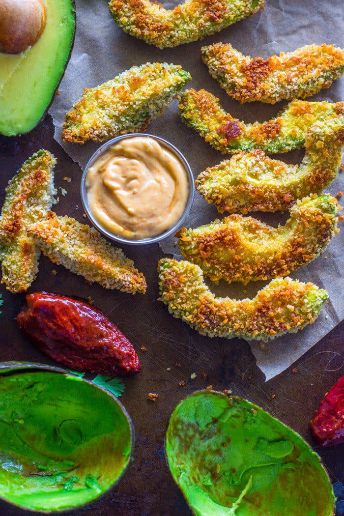 Crispy Baked Avocado Fries with Chipotle Dipping Sauce