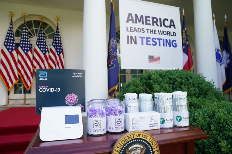 U.S. President Donald Trump press briefing on the coronavirus response at the White House in Washington