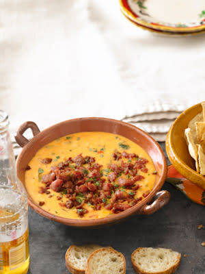 Queso Fundido with Roasted Poblano Peppers and Chorizo