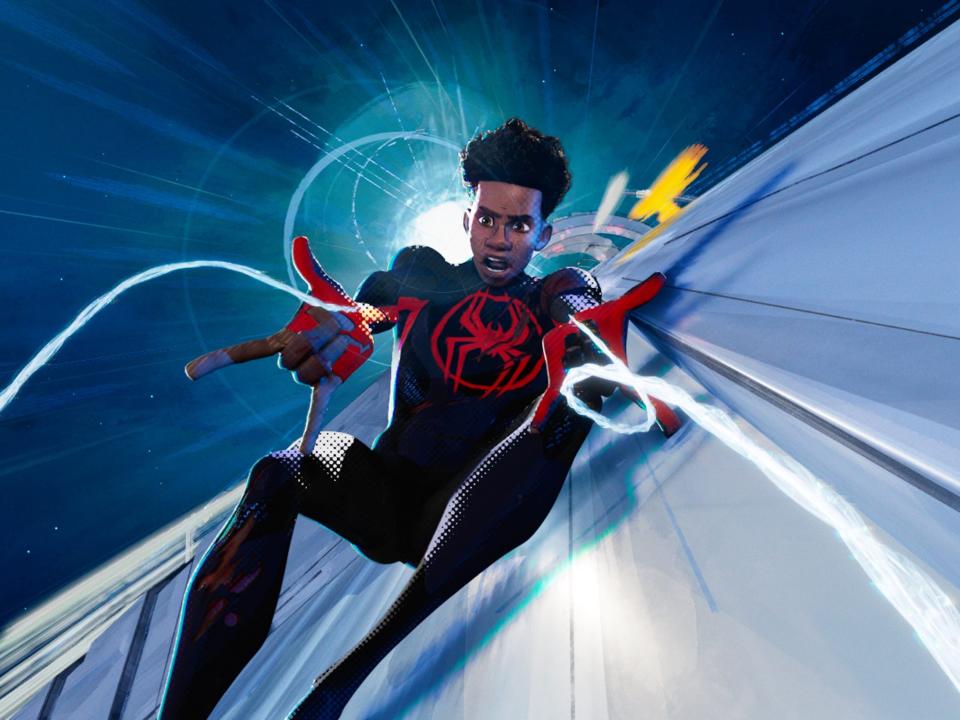 Miles Morales/Spider-Man (voiced by Shameik Moore) in "Spider-Man: Across the Spider-Verse."