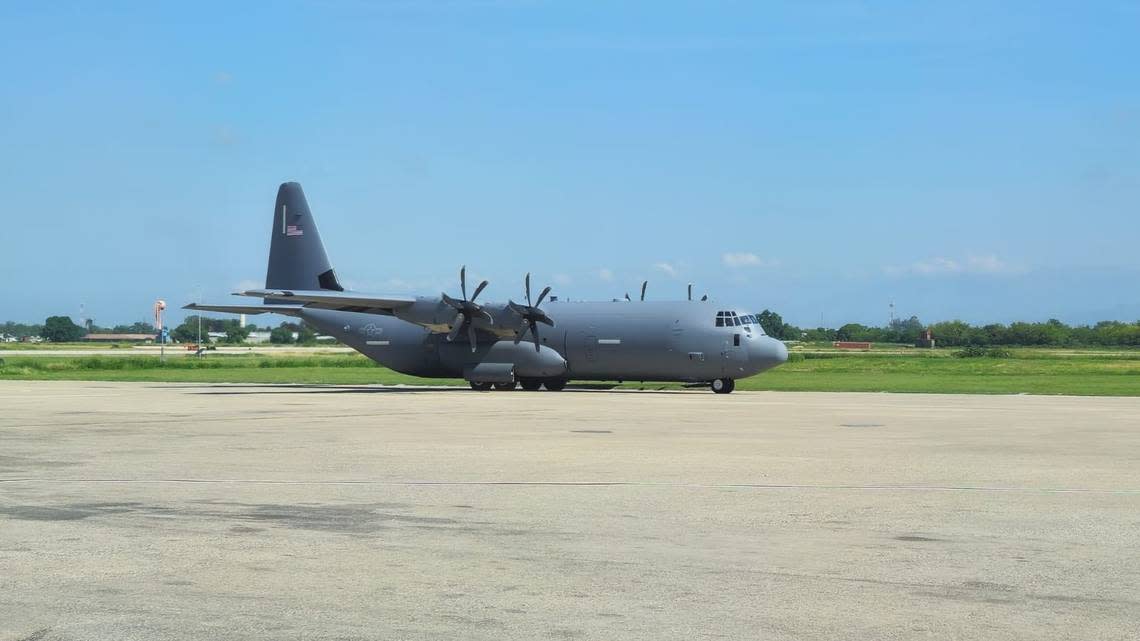 The U.S. Southern Command, based in Doral, said an Air Force C-130 plane flew into Toussaint Louverture International Airport in Port-au-Prince, Haiti on Tuesday, April 23, 2004 “for the planned rotation of personnel to support the U.S. Embassy in Port-au-Prince.”