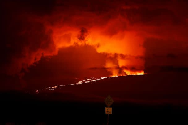 PHOTO: A river of lava flows down from Mauna Loa, Nov. 28, 2022, near Hilo, Hawaii. (Marco Garcia/AP)