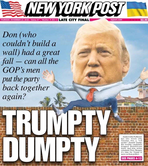 The Nov. 10, 2022 cover of the New York Post.