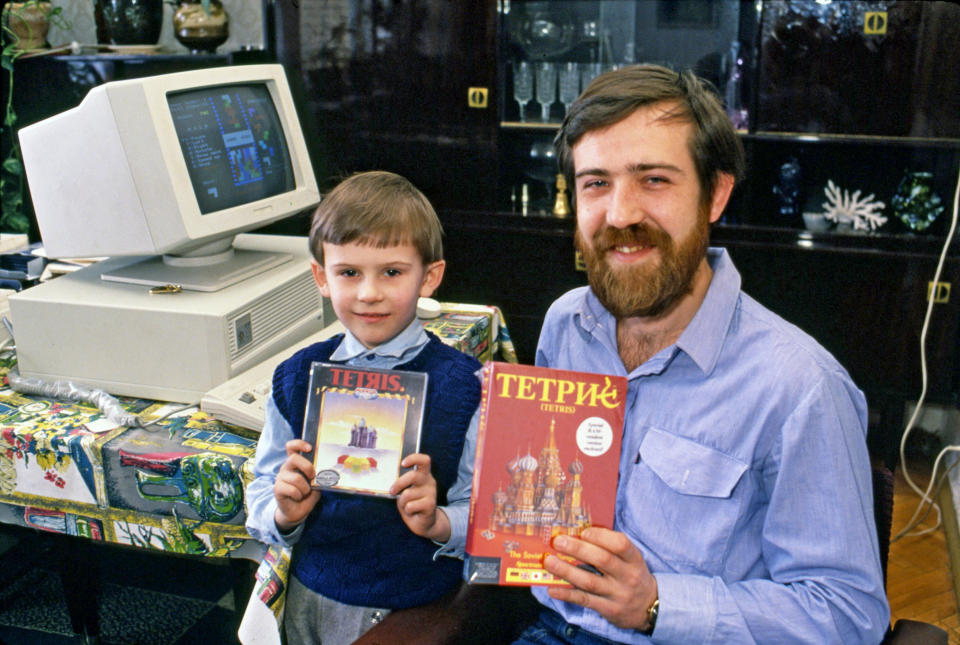 Alexey Pajitnov ( right) - Soviet computer engineer and programmer, developer of one of the most popular computer games in history - Tetris. Moscow, Soviet Union on September 3rd, 1989 (Photo by Wojtek Laski/Getty Images)