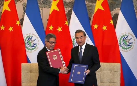 El Salvador in August changed its allegiance from Taiwan to China - Credit: Mark Schiefelbein/AP