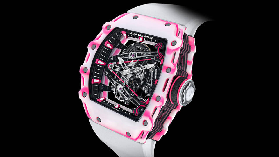 A close-up look at the RM 38-02 Tourbillon Bubba Watson watch. - Credit: Richard Mille