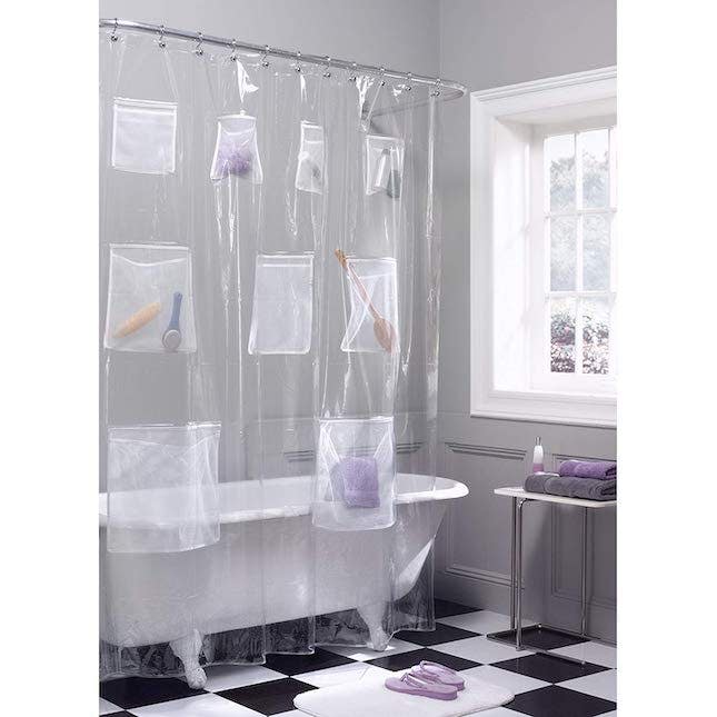 Maytex Quick Dry Mesh Pocket Shower Curtain