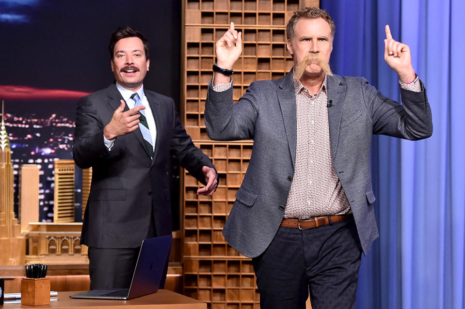 <p>Notice anything different about the funnyman’s face during his visit to <i>The Tonight Show Starring Jimmy Fallon</i>? He was sporting what he called “a wise mustache.” (Photo: Theo Wargo/Getty Images for NBC) </p>