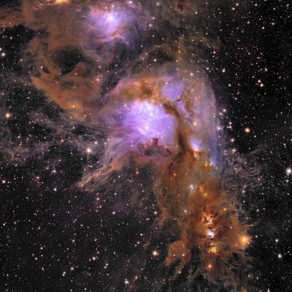 This image provided by European Space Agency on Thursday, May 23, 2024, shows Euclid’s new image of star-forming region Messier 78. The European Space Agency released the photos from the Euclid observatory on Thursday. They were taken following the telescope's launch from Cape Canaveral, Florida, last year, as a warm-up act to the real job now under way: surveying the so-called dark universe. (European Space Agency via AP)