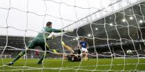 <p>Everton’s Dominic Calvert-Lewin scores their first goal </p>