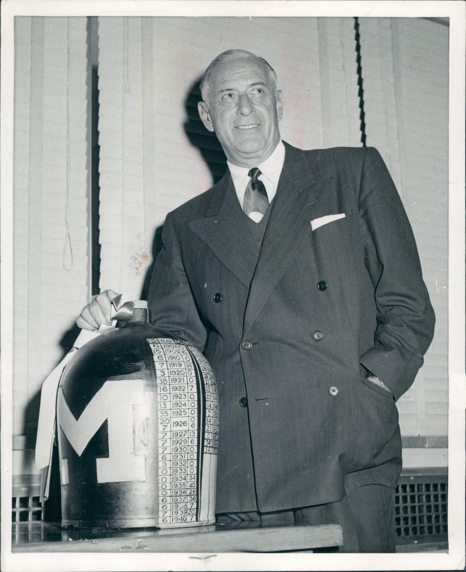 Herbert O. "Fritz" Crisler (born January 12, 1899 near Earlville, Illinois; died August 19, 1982) was a head football coach, best known for his tenure at the University of Michigan from 1938 to 1947.