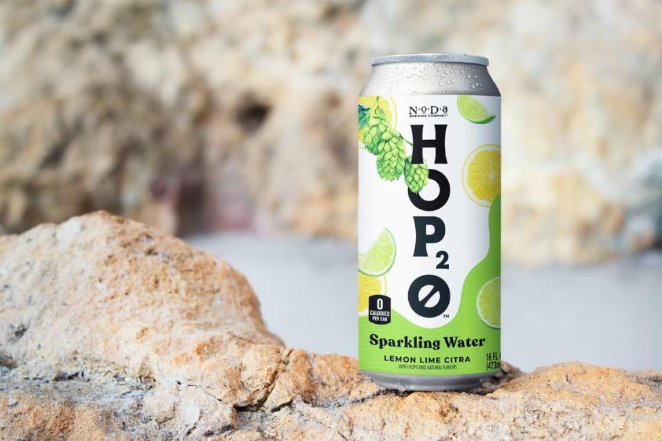 NoDa Brewing Co.’s HOP₂O is a zero-sugar, zero-calorie, gluten-free, nonalcoholic sparkling water.