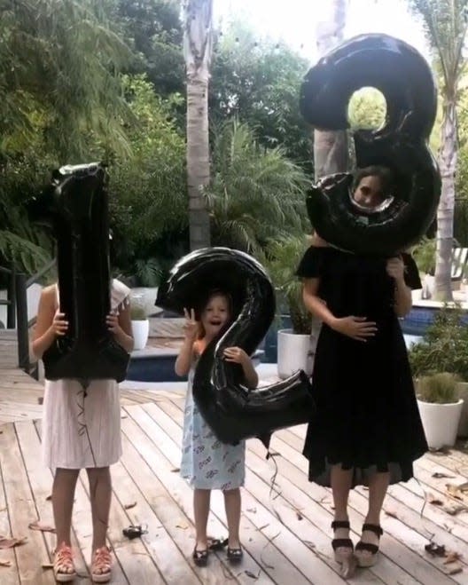 <p>Actress and businesswoman Jessica Alba announced her third pregnancy with husband Cash Warren with an adorable boomerang on Instagram. The 36 year-old already has two girls, 9-year-old Honor Marie and 5-year-old Haven Garner, though she is adding a third to her brood. </p><p>She captioned her photo, '<a class="link " href="https://www.instagram.com/cash_warren/" rel="nofollow noopener" target="_blank" data-ylk="slk:@cash_warren;elm:context_link;itc:0;sec:content-canvas">@cash_warren</a> and I are officially going to be outnumbered <a href="https://www.instagram.com/explore/tags/babyonboard/" rel="nofollow noopener" target="_blank" data-ylk="slk:#babyonboard;elm:context_link;itc:0;sec:content-canvas" class="link ">#babyonboard</a><a href="https://www.instagram.com/explore/tags/herewegoagain/" rel="nofollow noopener" target="_blank" data-ylk="slk:#herewegoagain;elm:context_link;itc:0;sec:content-canvas" class="link ">#herewegoagain</a> 👶🏼🤰🏽<a href="https://www.instagram.com/explore/tags/blessed%F0%9F%99%8F/" rel="nofollow noopener" target="_blank" data-ylk="slk:#blessed🙏;elm:context_link;itc:0;sec:content-canvas" class="link ">#blessed🙏</a>'</p>