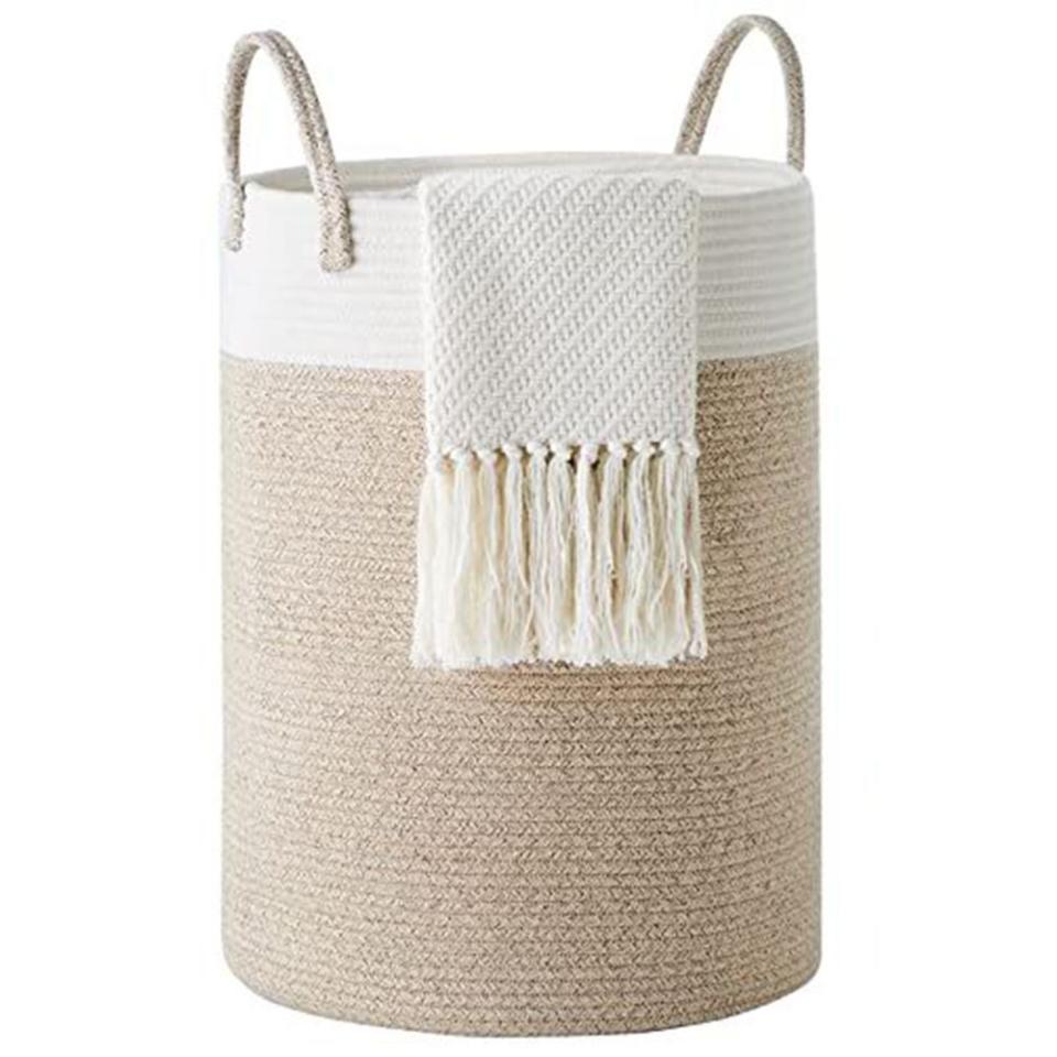 7) Cotton Rope Laundry Hamper