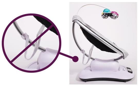 Straps hanging from the 4moms MamaRoo Baby Swing can entangle infants who crawl under the swing, the Consumer Product Safety Commission said.