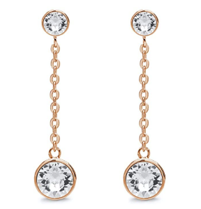 Aura 18K Rose Gold Plated Double Drop Chain Earrings